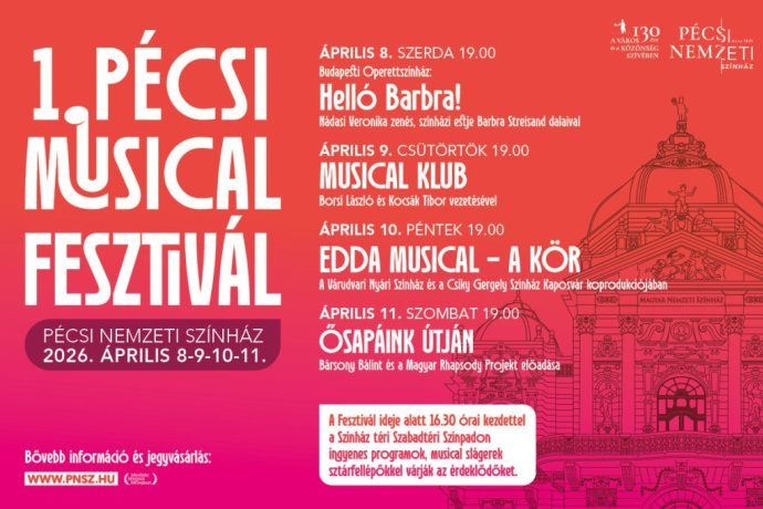 Ingyenes programok is lesznek az I. Pécsi Musical Fesztiválon!